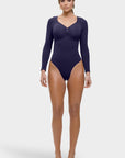Marcella - Naadloze Lange Mouw Body met String, Borstondersteuning & Buikcontrole - Bella Fit™