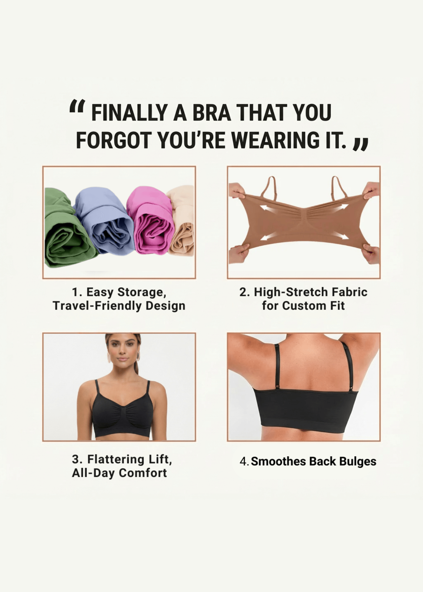 Ashley - Naadloze Shaping BH met Verstelbare Schouderbandjes - Bella Fit™