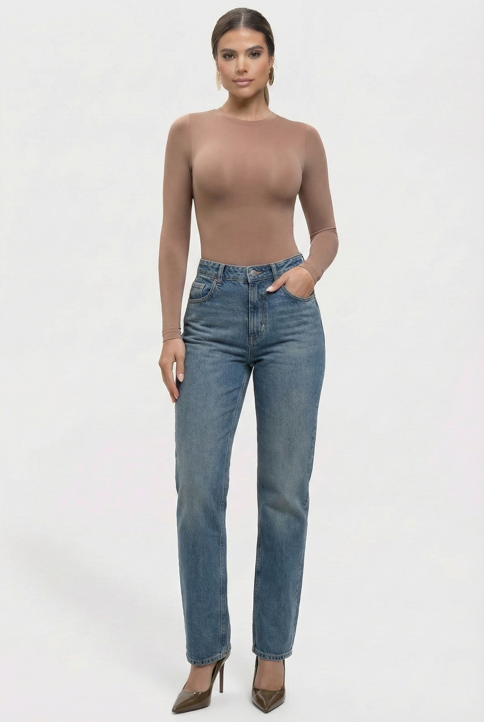 Milena – Ultra-Soft Sculpted Silhouette Naadloze Long-Sleeve Bodysuit