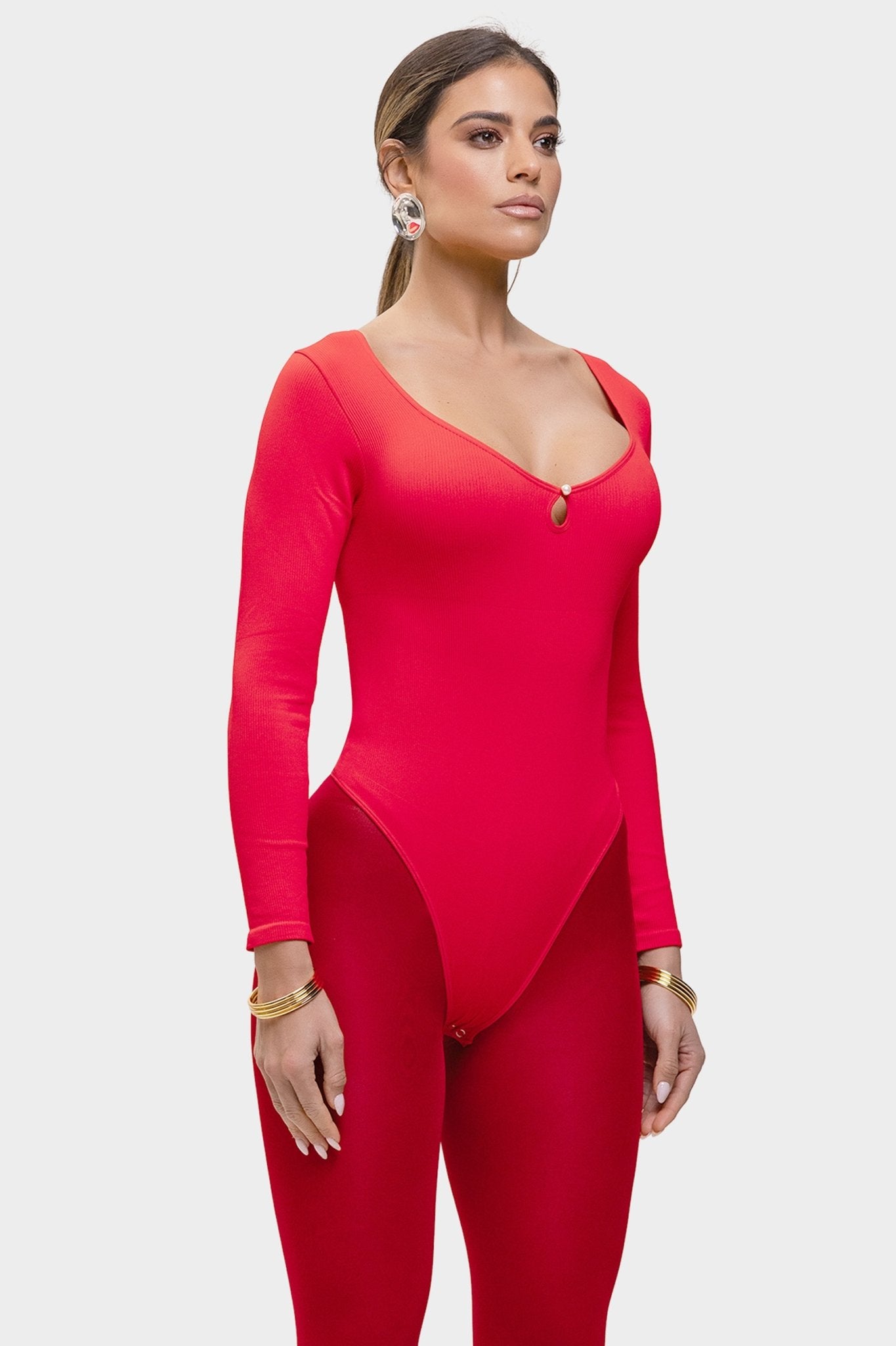 Maya – Sculpt Knit Muse Naadloze Rib Contour Bodysuit - Bella Fit™