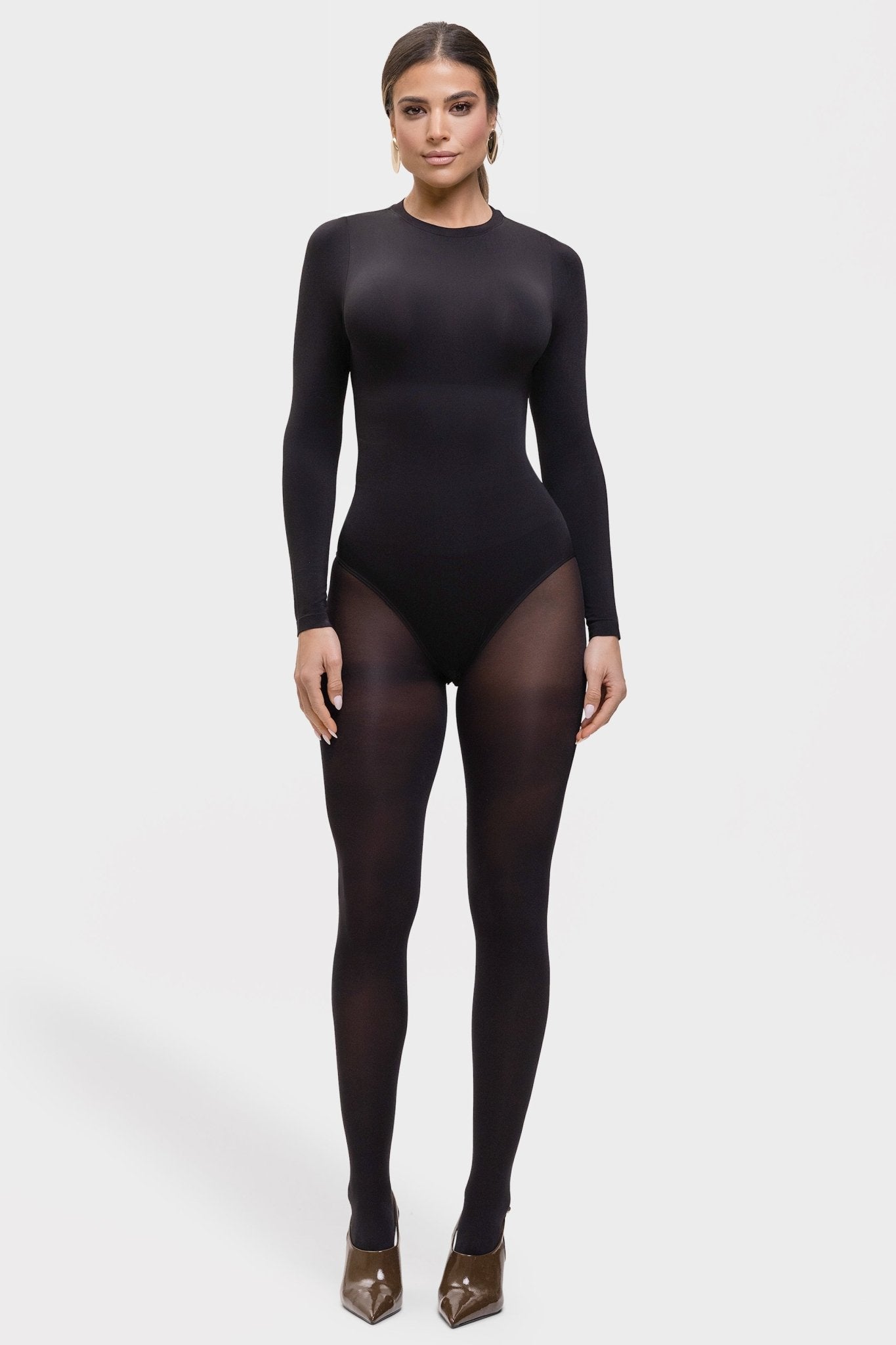 Milena – Ultra - Soft Sculpted Silhouette Naadloze Long - Sleeve Bodysuit - Bella Fit™