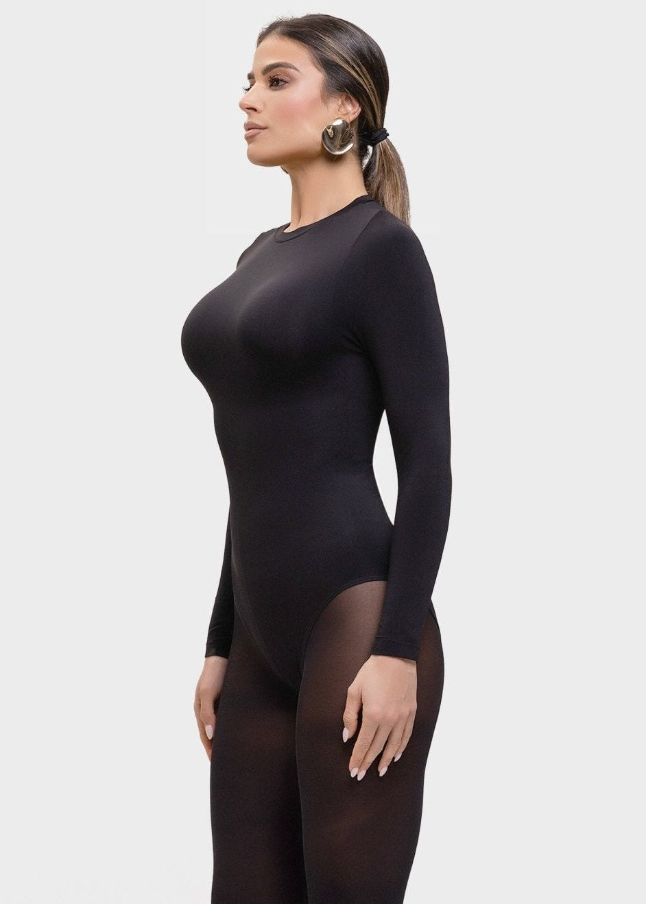 Milena – Ultra - Soft Sculpted Silhouette Naadloze Long - Sleeve Bodysuit - Bella Fit™
