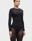 Milena – Ultra - Soft Sculpted Silhouette Naadloze Long - Sleeve Bodysuit - Bella Fit™