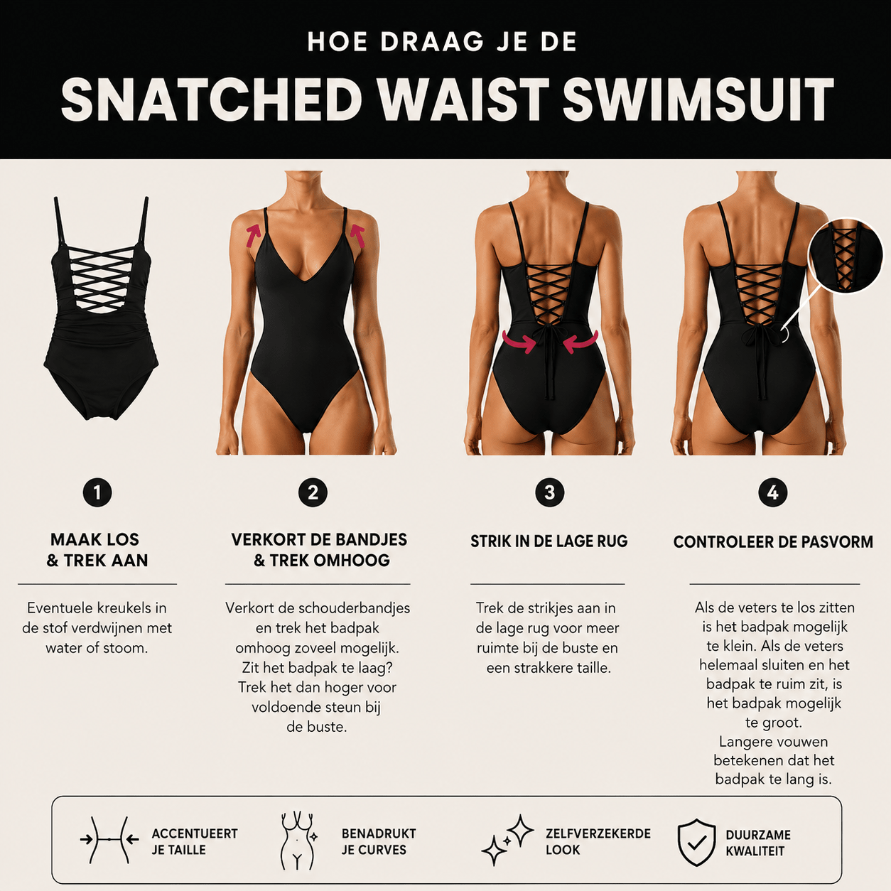 Snatched Built in Shapewear Swimsuit - Power Shaping Effect - Bella Fit™