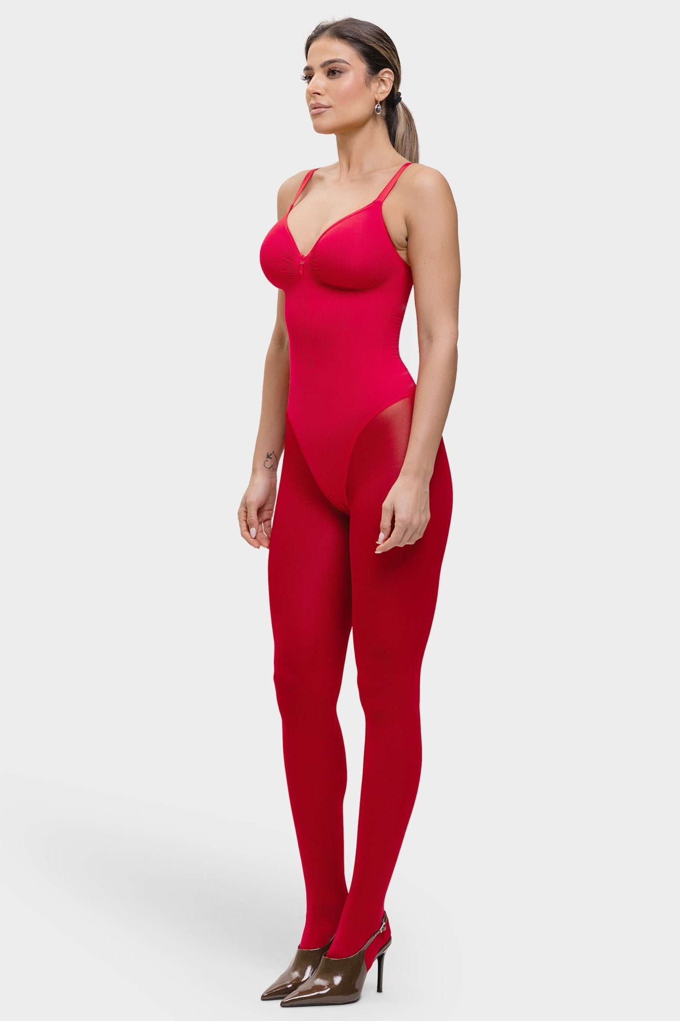 Stefanie Zipper - Naadloos Plunge Bodysuit – Borstondersteuning en Interne Clips - Bella Fit™
