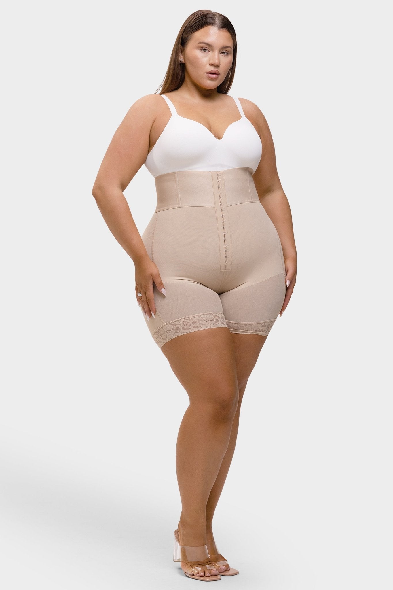 Valentina 2.0 - Hoog Getailleerd Body Shaper 3 Rijen Haakjes En Baleinen - Bella Fit™